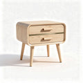Houten nachtkast met twee lades en een formaat van 45 x 40 x 38cm