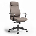 Bureaustoel met verstelbare rugleuning en armleuningen in bruin stof 60 x 60 x 110cm