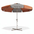Parasol van 200 x 200 x 250 cm met aluminium voet en waterdicht doek in bruin en grijs