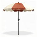 Parasol met bruin en crème kleurig doek 200 x 200 x 250cm verstelbaar aan de standaard