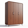 Kast van hout met drie deuren en metalen poten 150 x 50 x 180cm