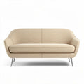 Twee-zits bank van stof in beige met metalen poten 180 x 90 x 75cm