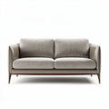 Leerstoel met stoffen bekleding en houten poten 200 x 90 x 85cm